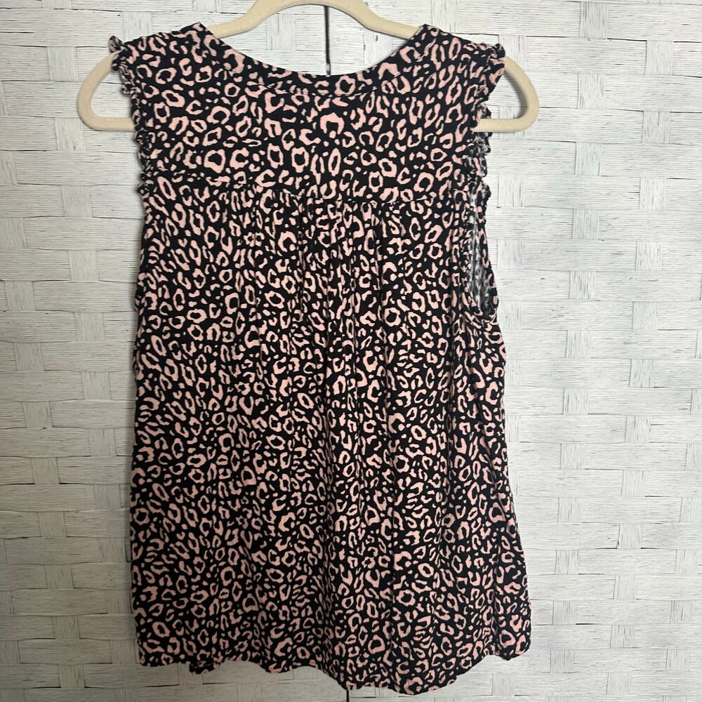 Torrid women blouse sleeveless animal print cheetah coastal ruffles plus size - Picture 3 of 10
